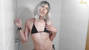 Leona femboy invites you to shower with her