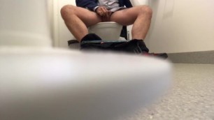 Office Toilet Spy Cam Dude Jerks off