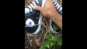 Wank Converse Boy Cum in the Woods