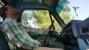 Jacking off in a Classic Truck
