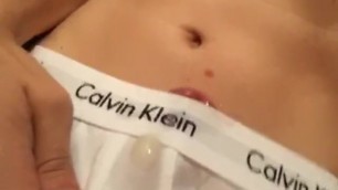 Cumming in White Underwear