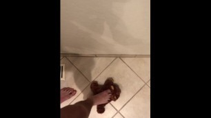 DIRTY TEEN FEET TRAMPLE STUFFED BEAR