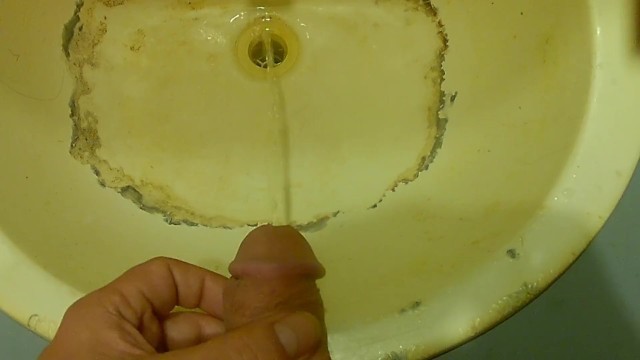 A Man Pees in a Squatter's Sink - Male Piss | Guy's Urine