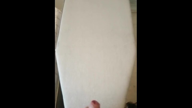 Huge Cumshots Spray over an Ironing Board and onto the Wall