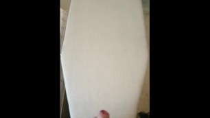 Huge Cumshots Spray over an Ironing Board and onto the Wall