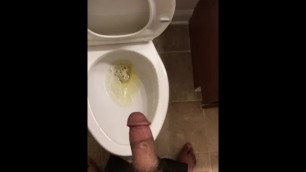 Young Hairy Cock Piss in Toilet