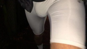 JUICY BULGE in Compression Shorts ** Climbing Stairs **