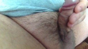 Close up small cock wank and cum