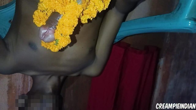 Desi boy fantasy with face and flowers, horny gay playing fantasy game and enjoying, hardcore masterbating by Indian boy