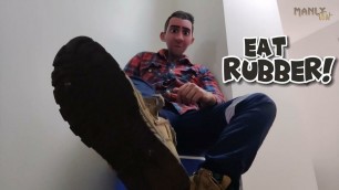 STEP GAY DAD - EAT RUBBER! - HOT DILF STEP UNCLE HAD A BAD DAY & WANTS YOU TO EAT & LICK HIS BOOTS!