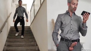 Dexterxxl hardon walk handsfree cum . Suit cum gay